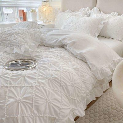 Air-permeable 7 Pieces Fluffy Duvet Quilt Bedden Set met overeenkomstige gordijnen