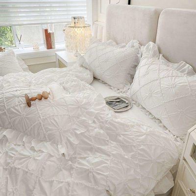 Air-permeable 7 Pieces Fluffy Duvet Quilt Bedden Set met overeenkomstige gordijnen