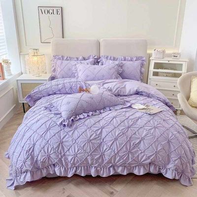 Air-permeable 7 Pieces Fluffy Duvet Quilt Bedden Set met overeenkomstige gordijnen