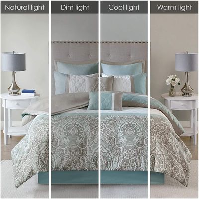 Bloem gedrukt luxe beddengoed Set voor Queen Size Bed 7 Piece Duvet Cover Set