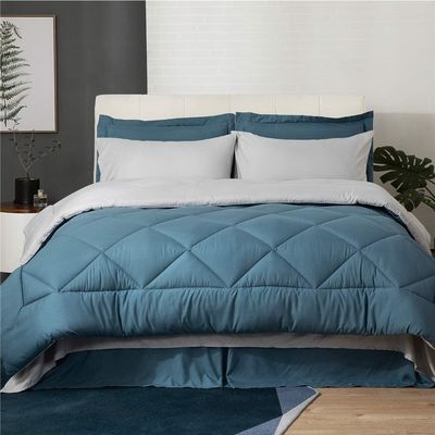 Bloem gedrukt luxe beddengoed Set voor Queen Size Bed 7 Piece Duvet Cover Set