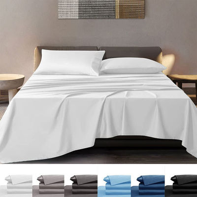 Zwakke pure bamboe platte lakens met diepe zakken Comforters Set Queen beddengoed voor thuis