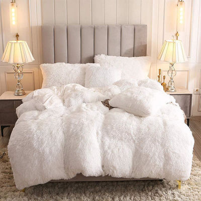 Crystal Velvet Plush Fluffy Bedden Vierdelige Set Comforter met 100% Polyestervezel