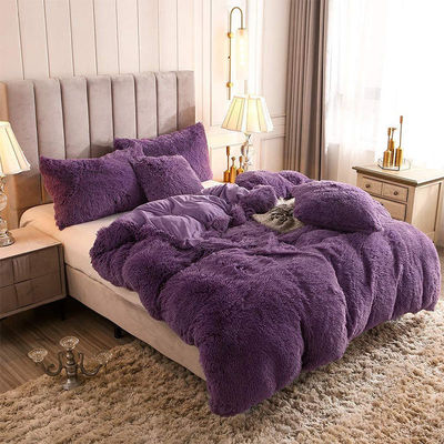 Crystal Velvet Plush Fluffy Bedden Vierdelige Set Comforter met 100% Polyestervezel