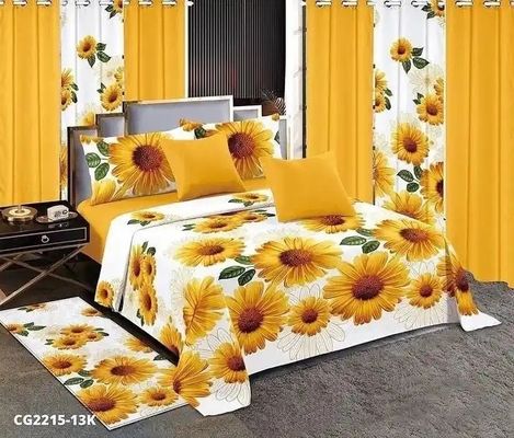Fashion Red Wedding Flower 13pcs beddengoed met maat en passende gordijnen