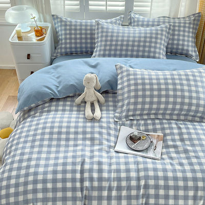 Grade A 2024 Trend Verdikte Gepoetste Gewassen Katoenen Bedden Vierdelige Set Plaat Groothandel