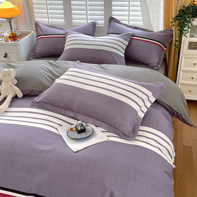 Grade A 2024 Trend Verdikte Gepoetste Gewassen Katoenen Bedden Vierdelige Set Plaat Groothandel