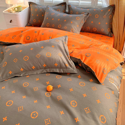 Grade A 2024 Trend Verdikte Gepoetste Gewassen Katoenen Bedden Vierdelige Set Plaat Groothandel