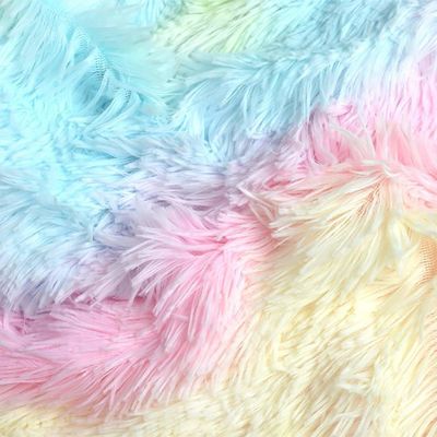 200TC draad tellen beddengoed Set vals bont dekbed Mink regenboog pluis Fluffy luxe ingebouwde lakens Set