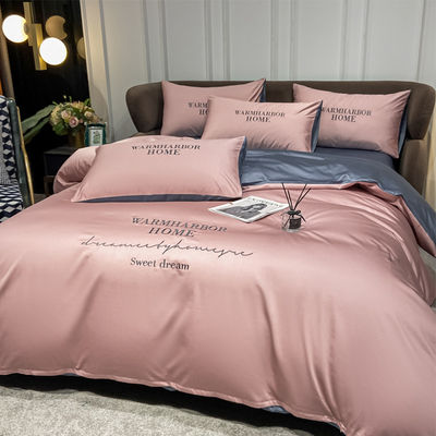 Geometrisch Lyocell 100% Tencel Bedden Set met Strip Design Dekbed Set Op maat