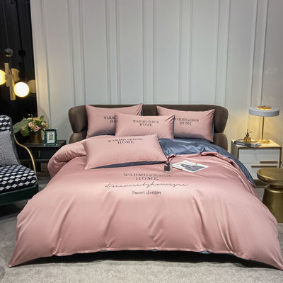 Geometrisch Lyocell 100% Tencel Bedden Set met Strip Design Dekbed Set Op maat