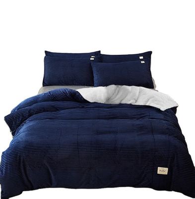 Gepersonaliseerde grootte fluweel beddengoed set 4pcs dik flannel vlies dekbed voor de winter