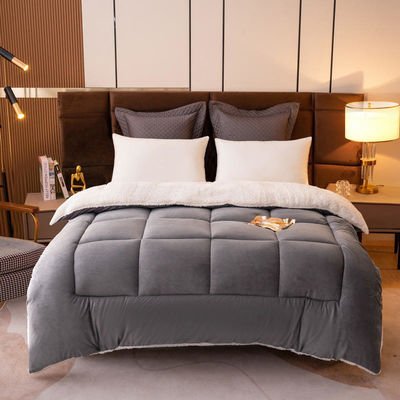 Gebreide solide kleur Oeko-Tex Comforter Edredon Aanpasbaar Tiener Tweeling Bed Set