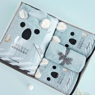 Custom Logo Quick Dry 4 Piece Bad Towel Set Soft Touch Hand and Face Print Luxe Towel Set voor alle leeftijden