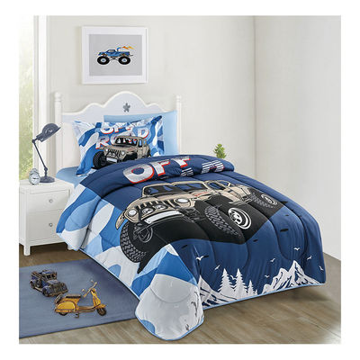 Home 4PCS Set schattig tekenfilm gedrukt kinderen dekbed Set 100% katoen bedden