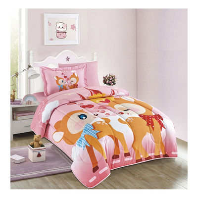 Home 4PCS Set schattig tekenfilm gedrukt kinderen dekbed Set 100% katoen bedden
