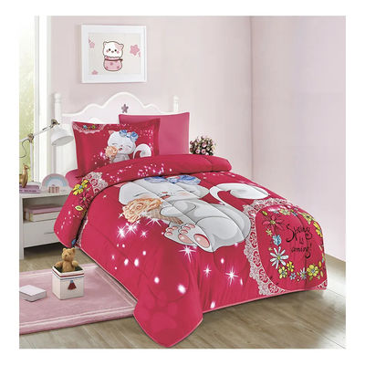 Home 4PCS Set schattig tekenfilm gedrukt kinderen dekbed Set 100% katoen bedden