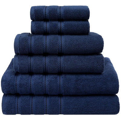 Super Soft Luxury Dobby Border 6 stukken 100% katoenen handdoek voor badkamer douche geweven