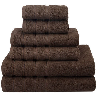Super Soft Luxury Dobby Border 6 stukken 100% katoenen handdoek voor badkamer douche geweven