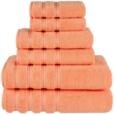 Super Soft Luxury Dobby Border 6 stukken 100% katoenen handdoek voor badkamer douche geweven