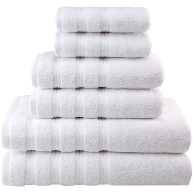 Kind-proof luxe Dobby Border 6 stukken 100% katoenen handdoek voor badkamer douche