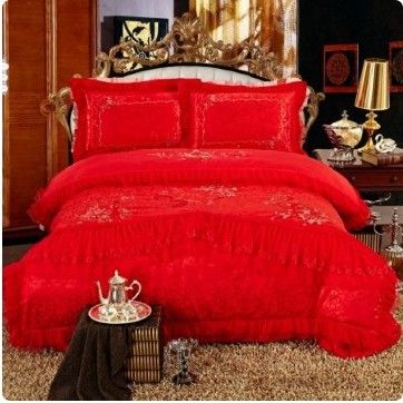 10-stuk luxe bruiloft beddengoed set met 200TC geweven katoenen stof beddoek en dekking