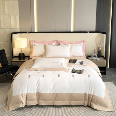 Uitstekend borduurwerk 100% katoenen dekbed voor een comfortabele slaap 4 stuks