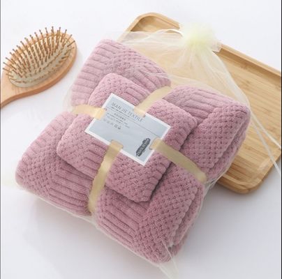 Klanten logo Dikke absorberende polyester handdoek Baddoek sets met gunstige raster