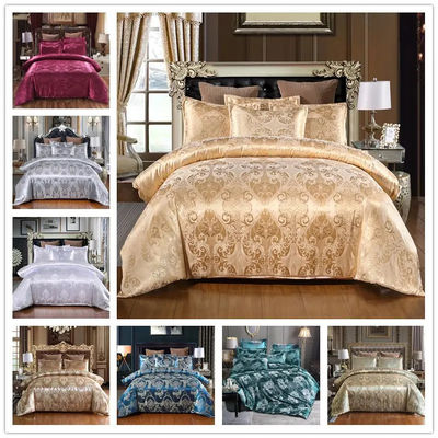 3 4pcs Europese stijl borduurwerk Satin beddengoed Set katoenen lakens Kussenkoffer dekbed