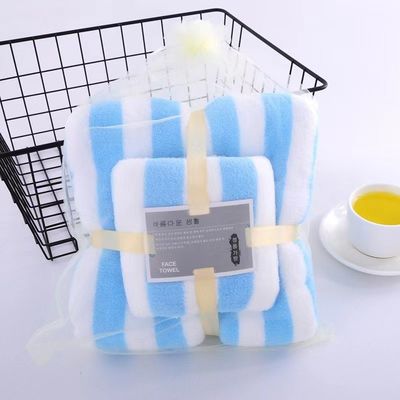 Woven Coral Fleece Bad Towel Set Breed Rand Wrapping Dik en Absorberend Ideaal voor cadeautjes