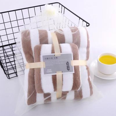 Woven Coral Fleece Bad Towel Set Breed Rand Wrapping Dik en Absorberend Ideaal voor cadeautjes