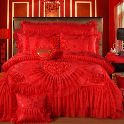 Gewoon geverfd patroon 100% katoen 200TC beddengoed dekbed beddengoed set luxe beddengoed