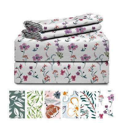 100% polyester multi-size op maat gedrukte plaat set voor Queen Size en King Fitted Plaat