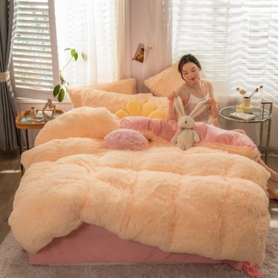 Gepersonaliseerde 100% polyester herfst en winter mink fluweel 4-delige set voor gezellig beddengoed