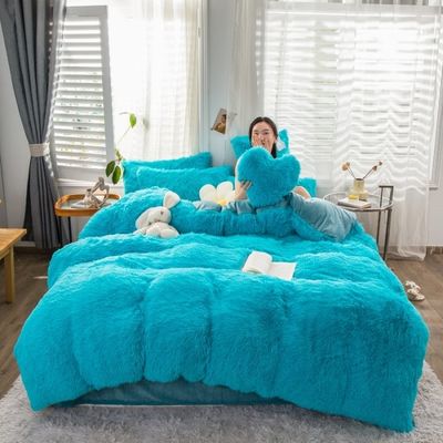 Gepersonaliseerde 100% polyester herfst en winter mink fluweel 4-delige set voor gezellig beddengoed