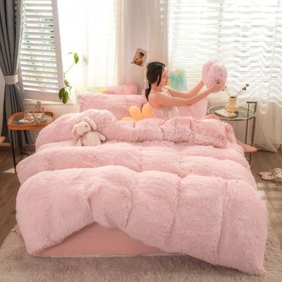 Gepersonaliseerde 100% polyester herfst en winter mink fluweel 4-delige set voor gezellig beddengoed
