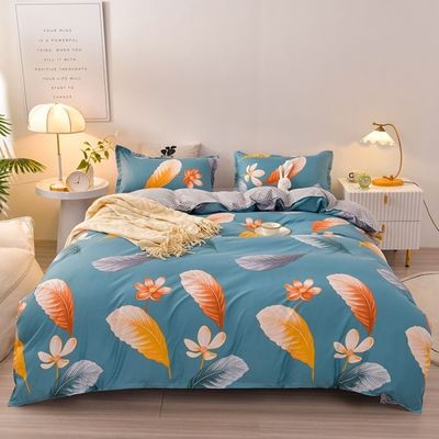 Plain Style 4 Piece Polyester Quilt Bedden Set met aanpassingsopties