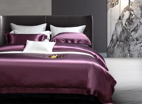 Zijde beddengoed Set Queen Size Satin lakens 4 lakens Set Bed Cover voor thuis Hotel Luxe
