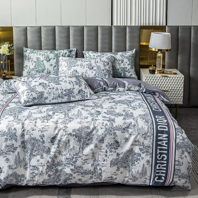2023 Queen Size Cartoon Style Diagonale Bedden Set met Diagonale Patroon