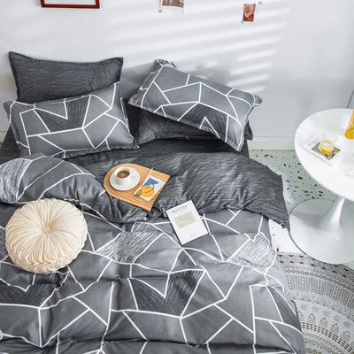 Geometrisch drukken Aloe Vera katoen vierdelige beddengoed met reactief drukwerk