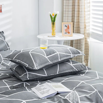 Geometrisch drukken Aloe Vera katoen vierdelige beddengoed met reactief drukwerk