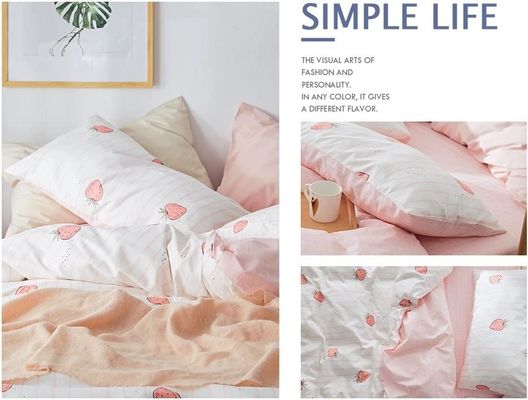 100% katoenen dekbed set Kawaii aardbeien dekbed voor babybed in de slaapkamer