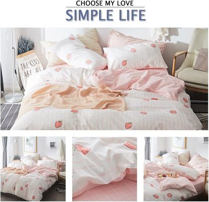 100% katoenen dekbed set Kawaii aardbeien dekbed voor babybed in de slaapkamer