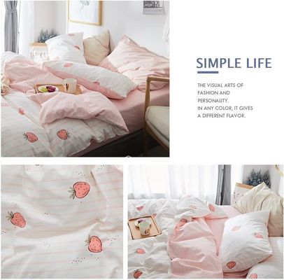 100% katoenen dekbed set Kawaii aardbeien dekbed voor babybed in de slaapkamer