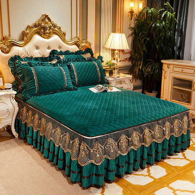 Slijpen winterbeddek set 4 stuk luxe geborduurde beddengoed voor 2,0m 6,6 voet Bedgrootte
