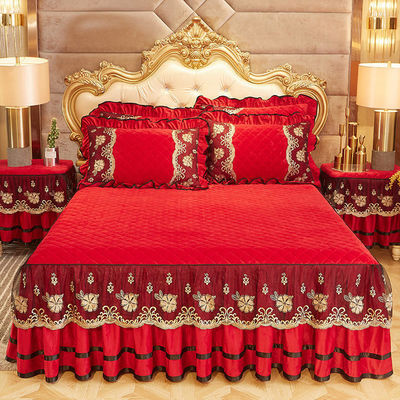 Slijpen winterbeddek set 4 stuk luxe geborduurde beddengoed voor 2,0m 6,6 voet Bedgrootte