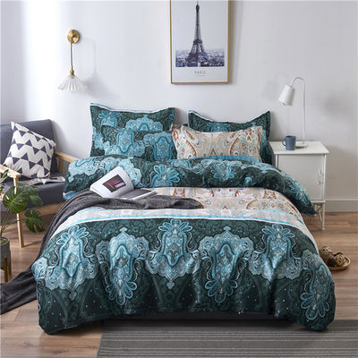 Home Hotel Bohemian Double Duvet Cover Set Blauw met Bruin Boho Quilt Bedden Set