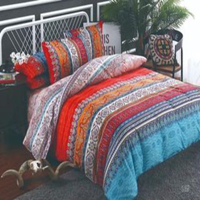 Home Hotel Bohemian Double Duvet Cover Set Blauw met Bruin Boho Quilt Bedden Set