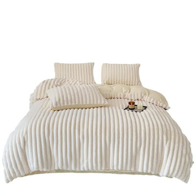 Huwelijk Vierstuk Kit Design Rabbit Fake Fur Fluffy Plush Vierstuk Bedden Set