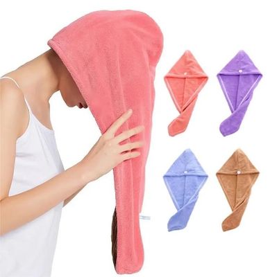 Custom logo haar handdoek Microfiber snel droog Microfiber haardrogen handdoek wrap voor vrouwen
